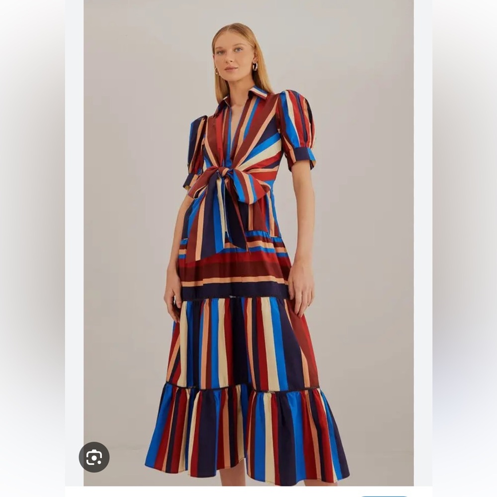 Farm Rio stripe short sleeve dress